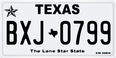 TX license plate BXJ0799