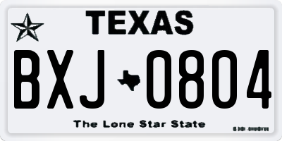 TX license plate BXJ0804