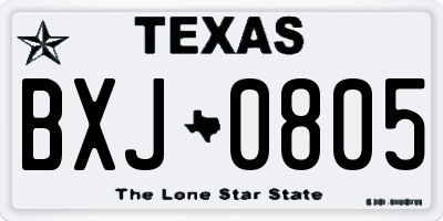 TX license plate BXJ0805