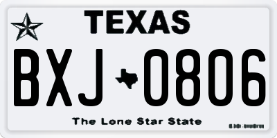 TX license plate BXJ0806