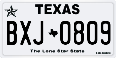 TX license plate BXJ0809