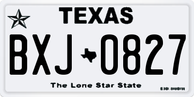 TX license plate BXJ0827