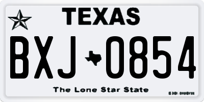 TX license plate BXJ0854