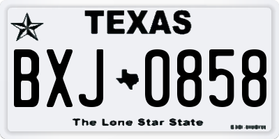 TX license plate BXJ0858