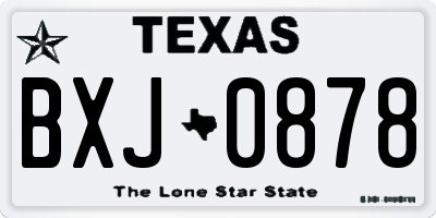 TX license plate BXJ0878