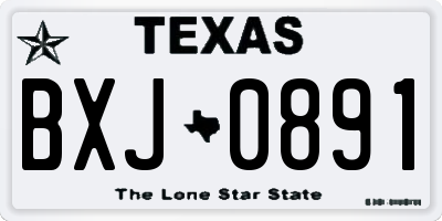 TX license plate BXJ0891