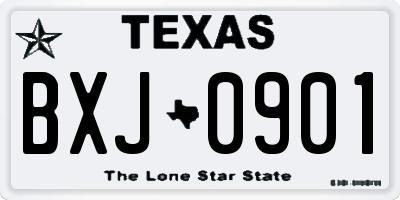 TX license plate BXJ0901
