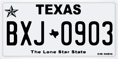 TX license plate BXJ0903