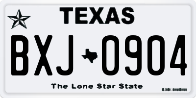 TX license plate BXJ0904
