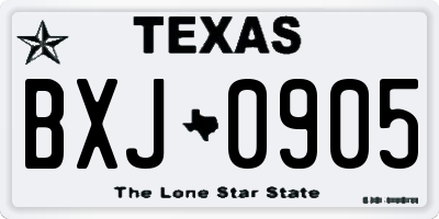 TX license plate BXJ0905