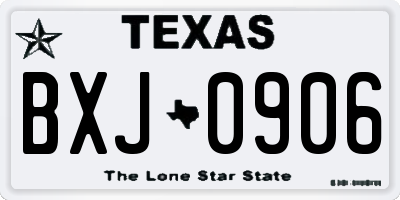 TX license plate BXJ0906