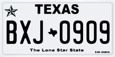 TX license plate BXJ0909