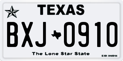 TX license plate BXJ0910