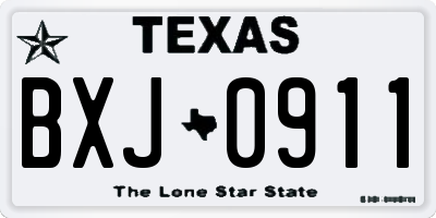 TX license plate BXJ0911