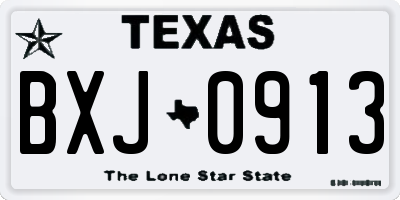 TX license plate BXJ0913