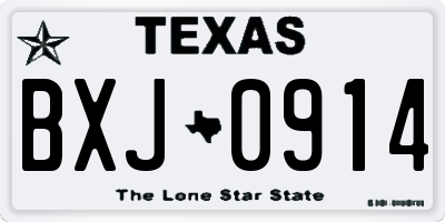 TX license plate BXJ0914