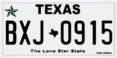TX license plate BXJ0915