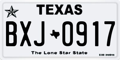 TX license plate BXJ0917