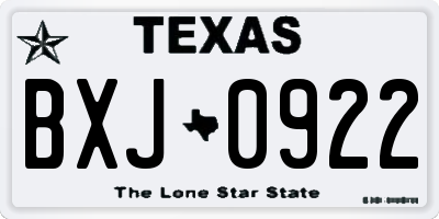 TX license plate BXJ0922