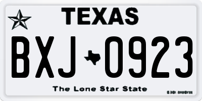 TX license plate BXJ0923