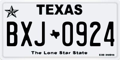 TX license plate BXJ0924