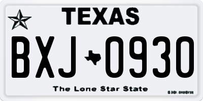 TX license plate BXJ0930