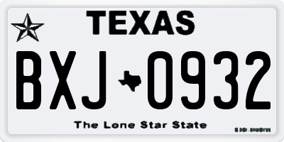 TX license plate BXJ0932