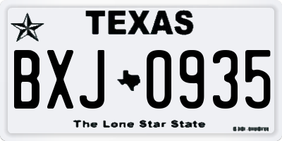 TX license plate BXJ0935