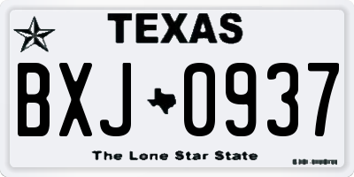 TX license plate BXJ0937