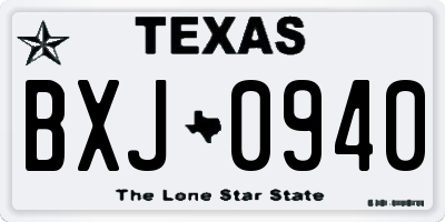 TX license plate BXJ0940