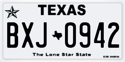 TX license plate BXJ0942