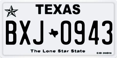 TX license plate BXJ0943