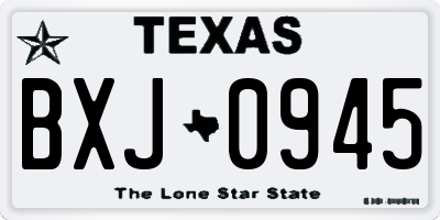 TX license plate BXJ0945