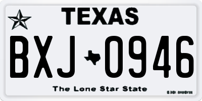 TX license plate BXJ0946