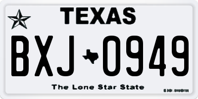 TX license plate BXJ0949
