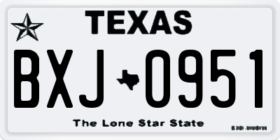 TX license plate BXJ0951