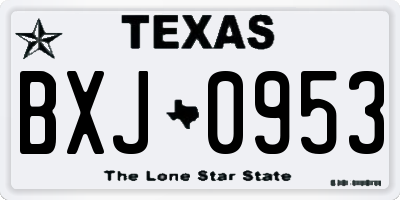 TX license plate BXJ0953
