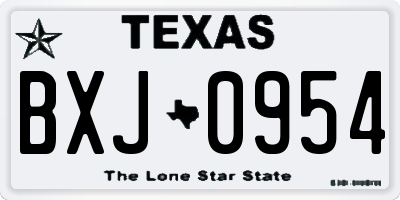 TX license plate BXJ0954