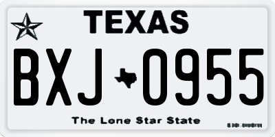 TX license plate BXJ0955
