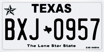 TX license plate BXJ0957