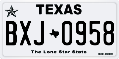 TX license plate BXJ0958