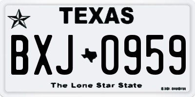TX license plate BXJ0959