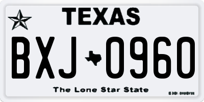 TX license plate BXJ0960