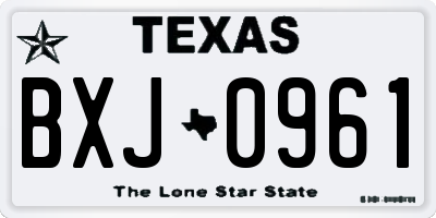 TX license plate BXJ0961
