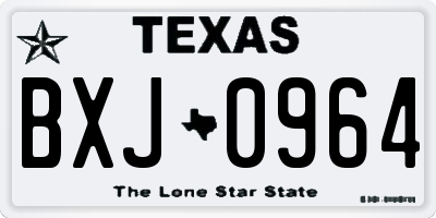 TX license plate BXJ0964