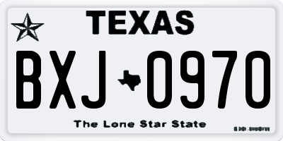 TX license plate BXJ0970