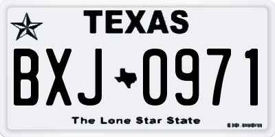 TX license plate BXJ0971