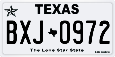TX license plate BXJ0972