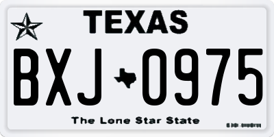 TX license plate BXJ0975