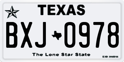 TX license plate BXJ0978